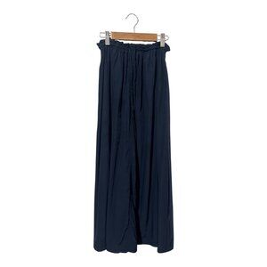 VAARA Midi Skirt Women's XS Navy Blue Pull On Elastic Waist Drawstring
